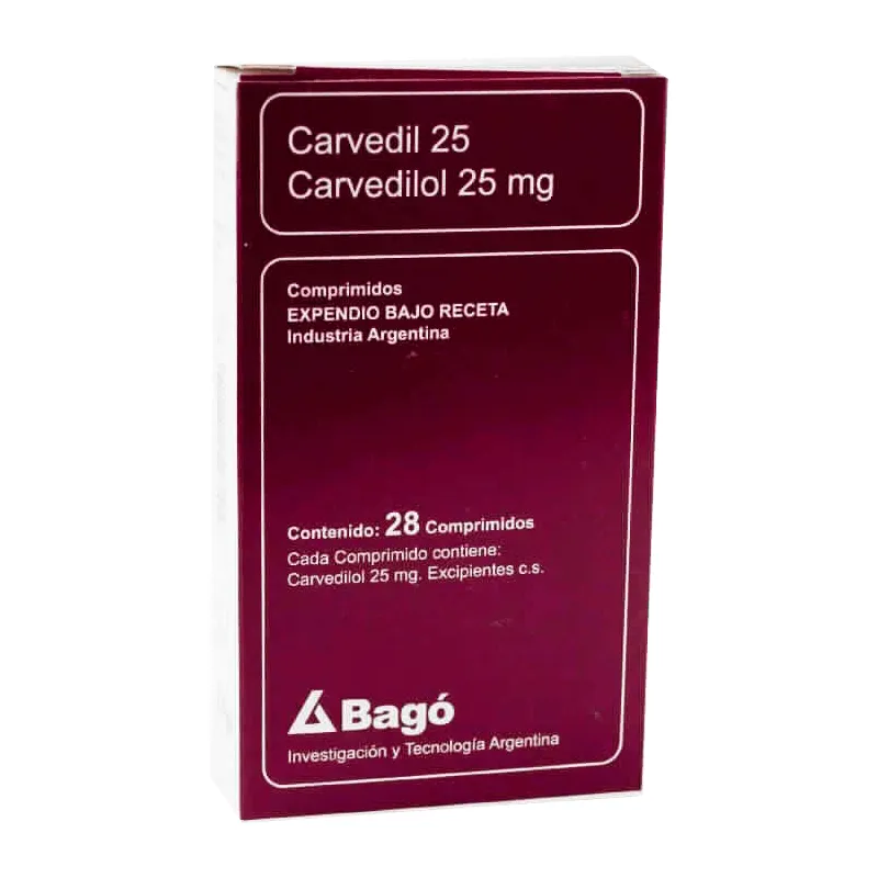 Carvedil 25 carvedilol 25mg - Caja de 28 comprimidos