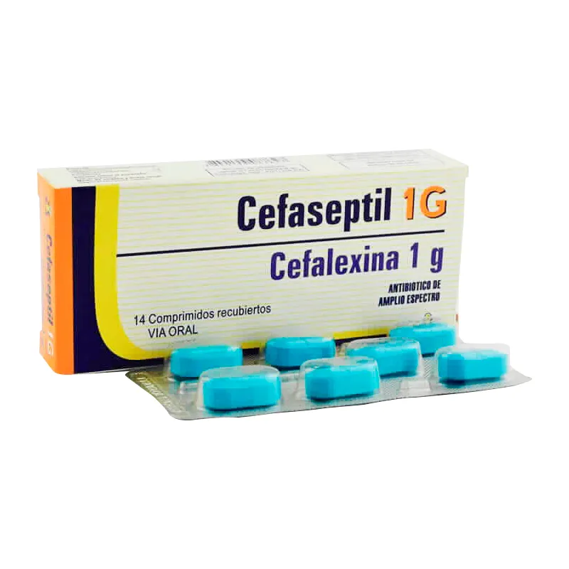 Cefaseptil 1G Cefalexina 1g - Caja de 14 Comprimidos Recubieros