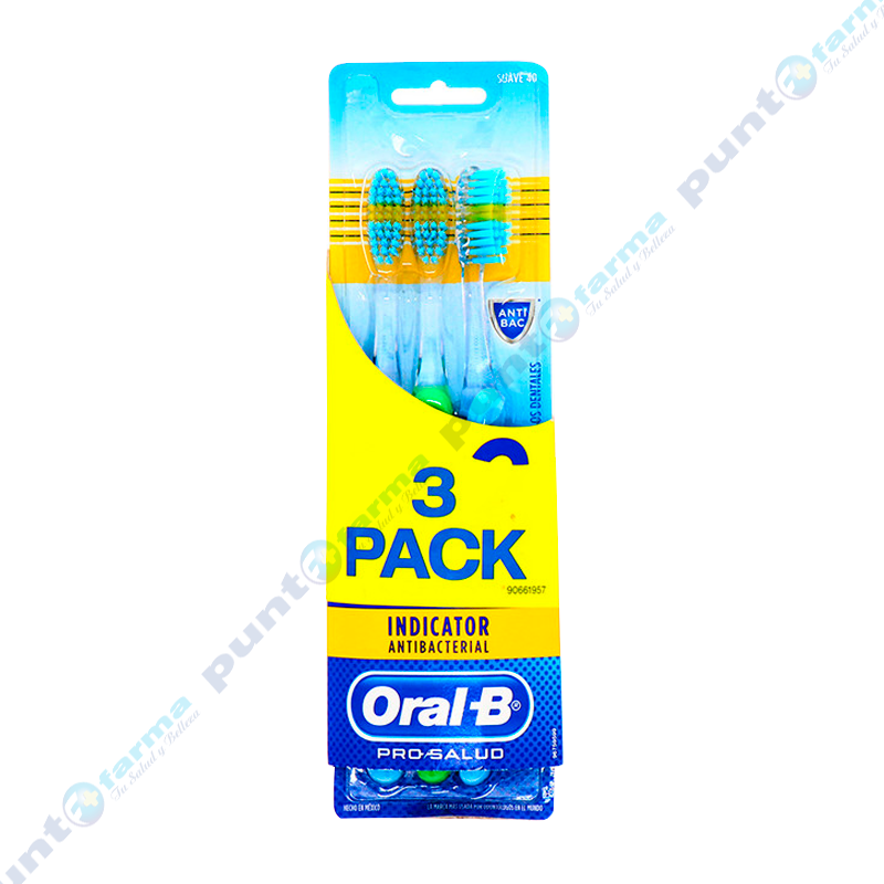 Cepillo Dental Oral -B Antibacterial - Cont. 3 Unidades | Punto Farma