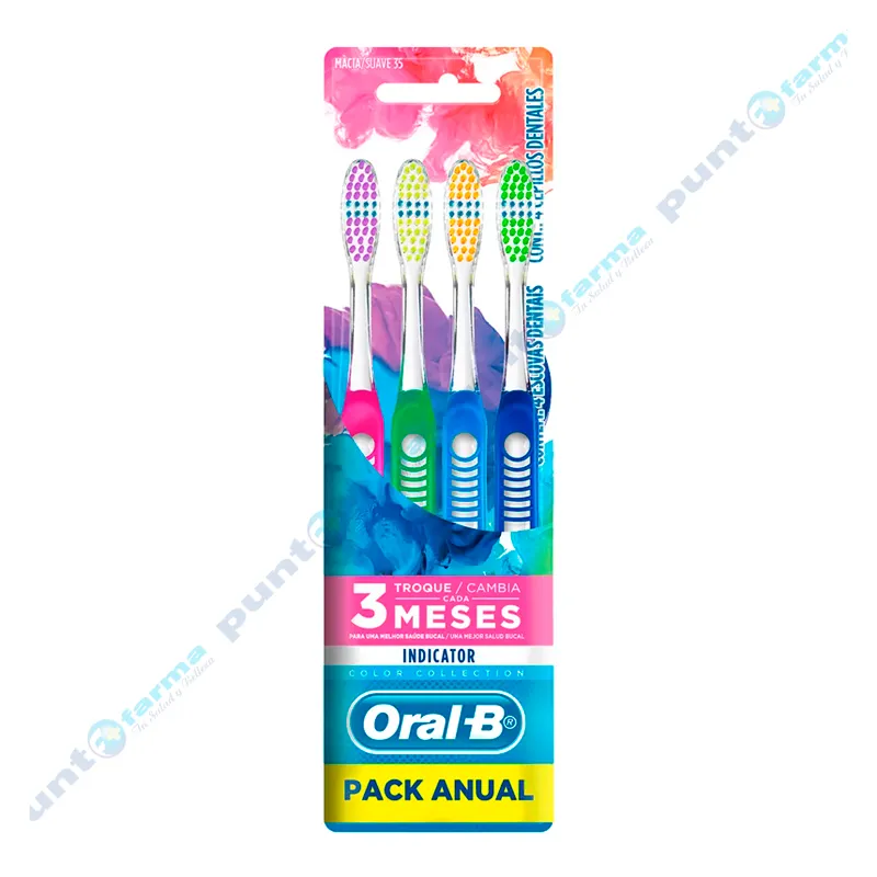 Cepillo Dental Oral -B Indicator Pack Anual - Cont. 4 Unidades | Punto ...