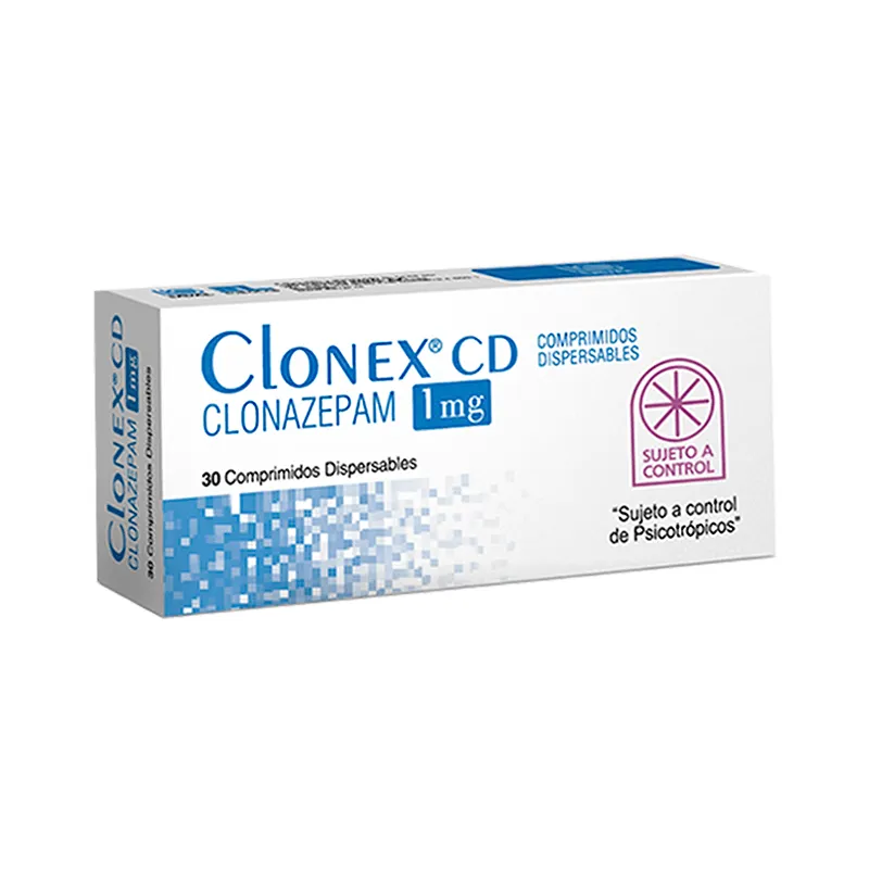 Clonex 1 mg Clonazepam - Caja de 30 comprimidos