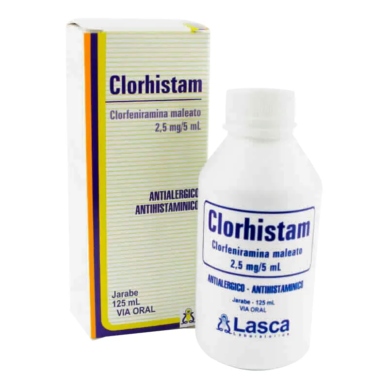 Clorhistam Clorfeniramina Maleato 2,5 mg/5 mL - Jarabe de 125 mL