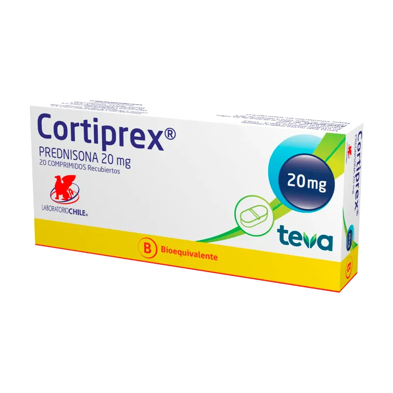 Cortiprex Prednisona 20mg - Cont. 20 comprimidos recubiertos