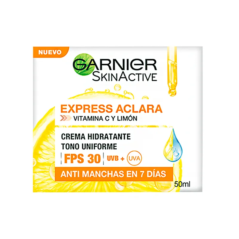 Crema Hidratante Express Aclara FPS 30 Garnier Skinactive - 50 mL