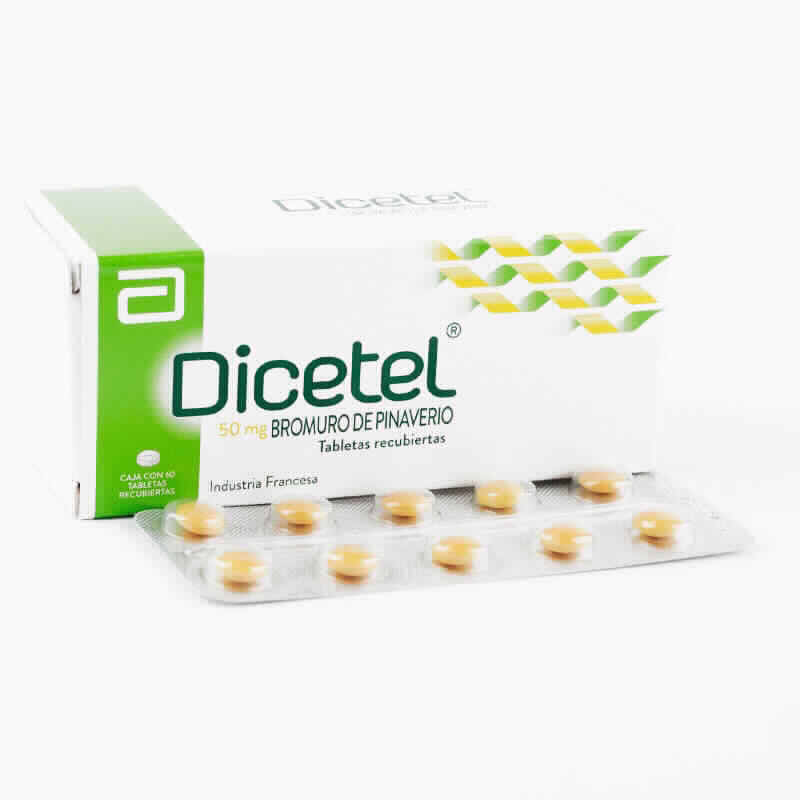 DICETEL® 50mg Bromuro de Pinaverio - Contenido de 60 tabletas recubiertas |  Punto Farma