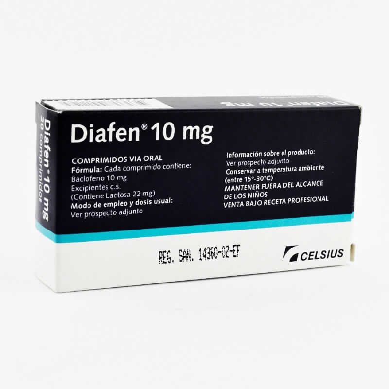 Baclofeno tabletas 10 mg precio