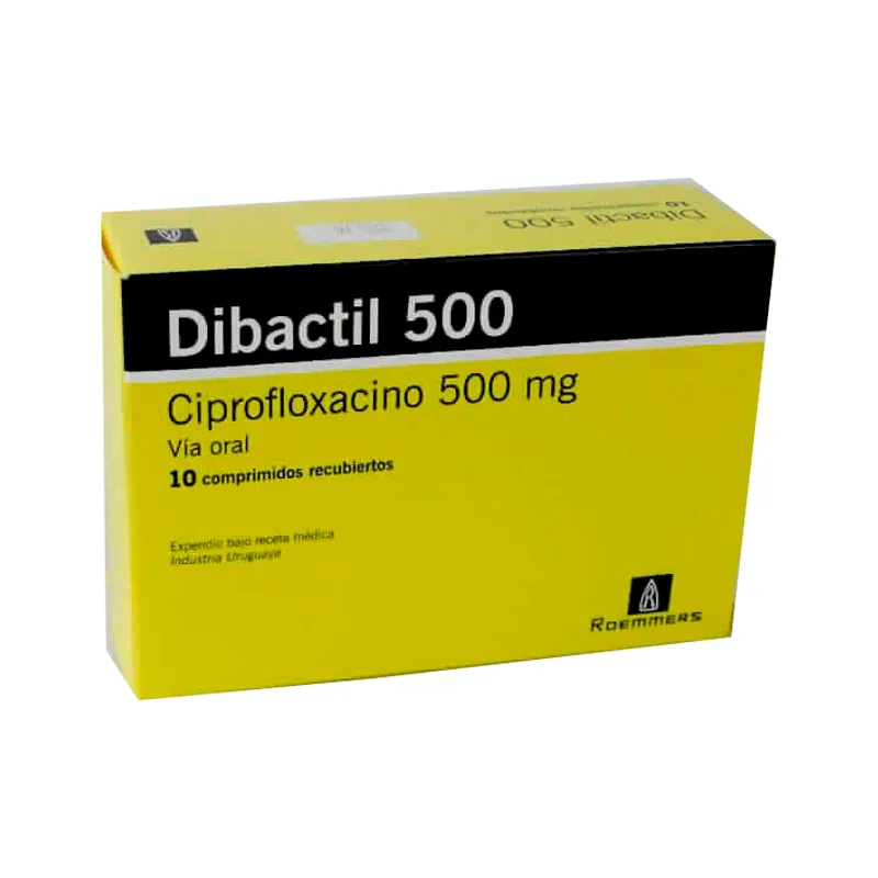 Dibactil 500 Ciprofloxacino 500 mg - Caja de 10 Comprimidos Recubiertos