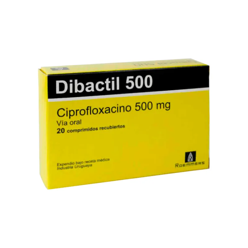 Dibactil 500 mg Ciprofloxacino 500 mg - Caja de 20 Comprimidos Recubiertos