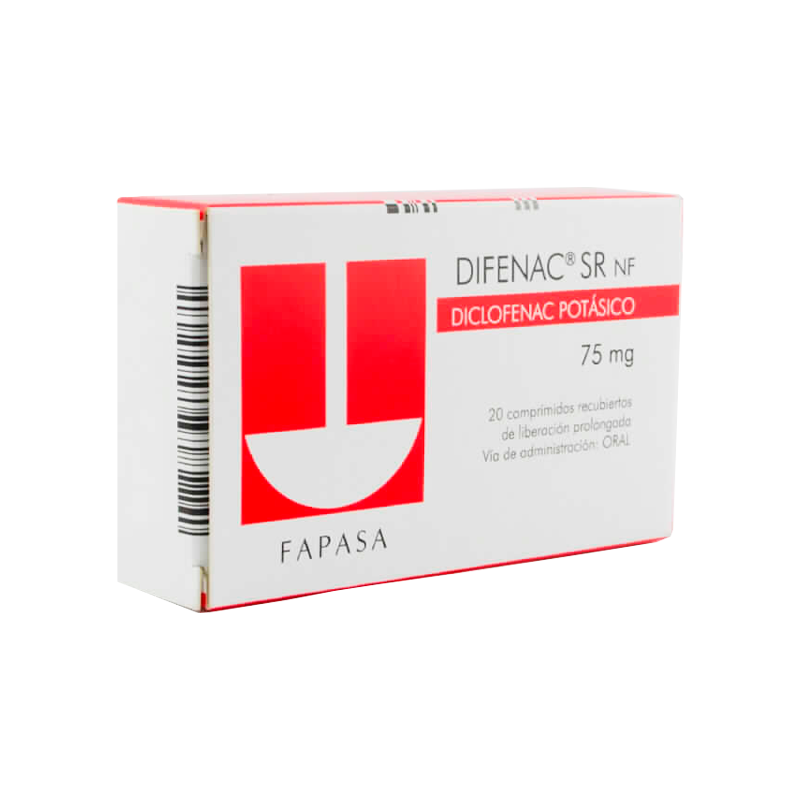 Difenac SR NF Diclofenac Pot Sico 75mg Caja De 20 Comprimidos   Difenac SR NF Diclofenac Potasico 75mg Caja De 20 Comprimidos  48981 