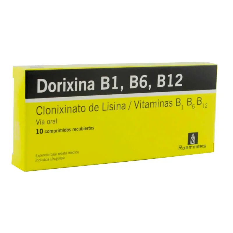 Dorixina B1, B6, B12 Clonixinato de Lisina - Caja 10 comprimidos recubiertos