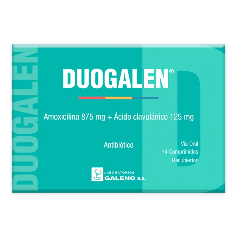 Duogalen Amoxicilina 875 mg Galeno - Caja de 14 Comprimidos