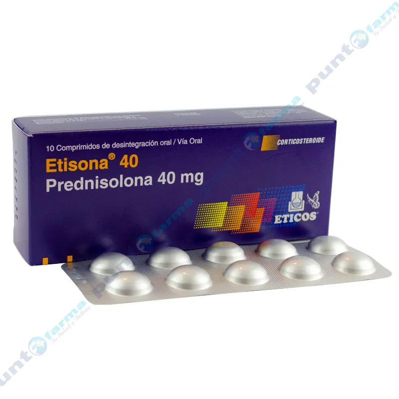 ETISONA® Prednisolona 40 mg - Contenido de 10 comprimidos