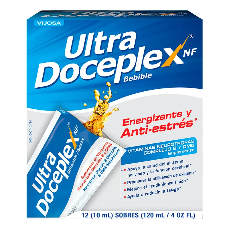 Energizante y Antiestrés Ultra Doceplex NF Bebible - Cont. 12 sobres.