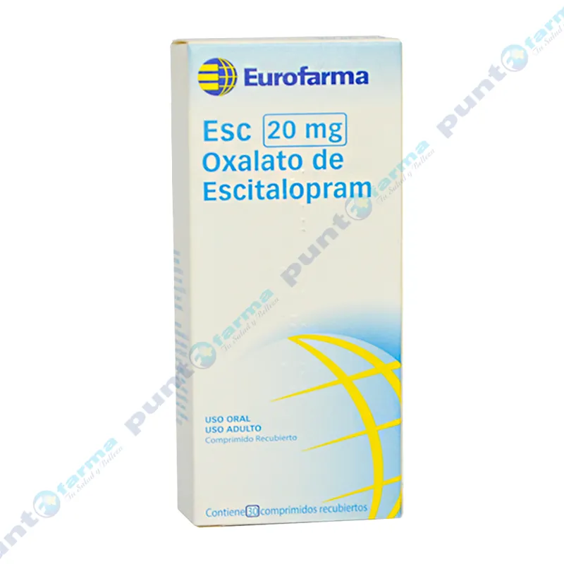 Esc Oxalato de Escitalopram 20 mg - Caja de 30 comprimidos recubiertos