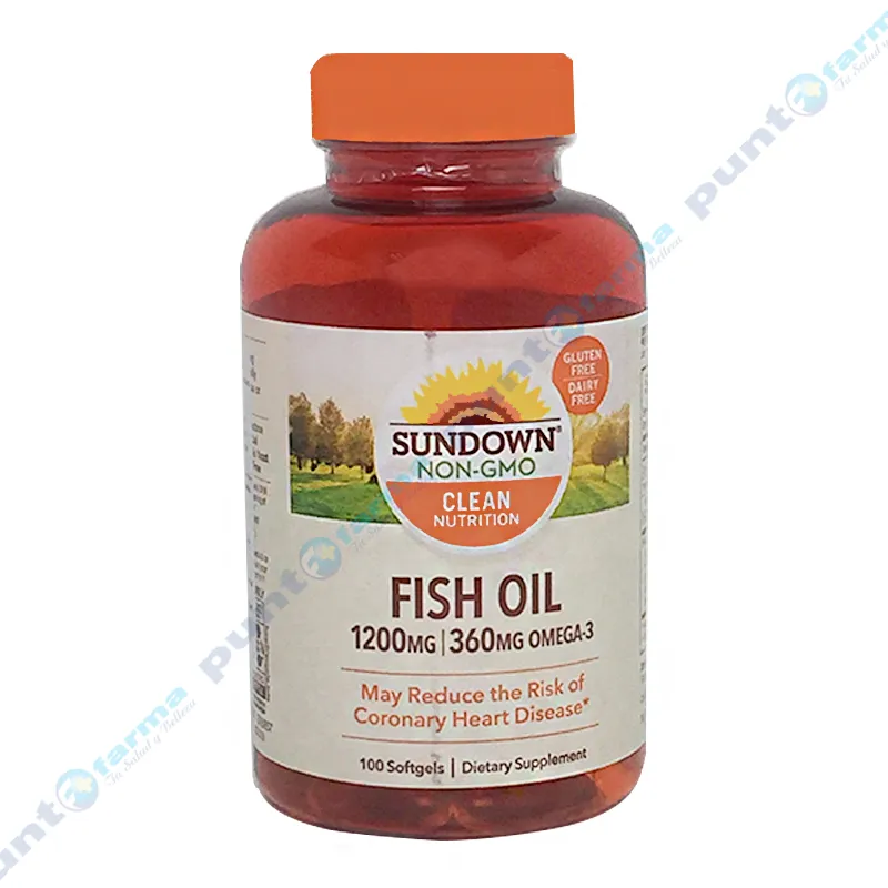 Fish Oil 1200mg + 360mg Omega-3 Sundown - Cont. 100 Cápsulas Blandas