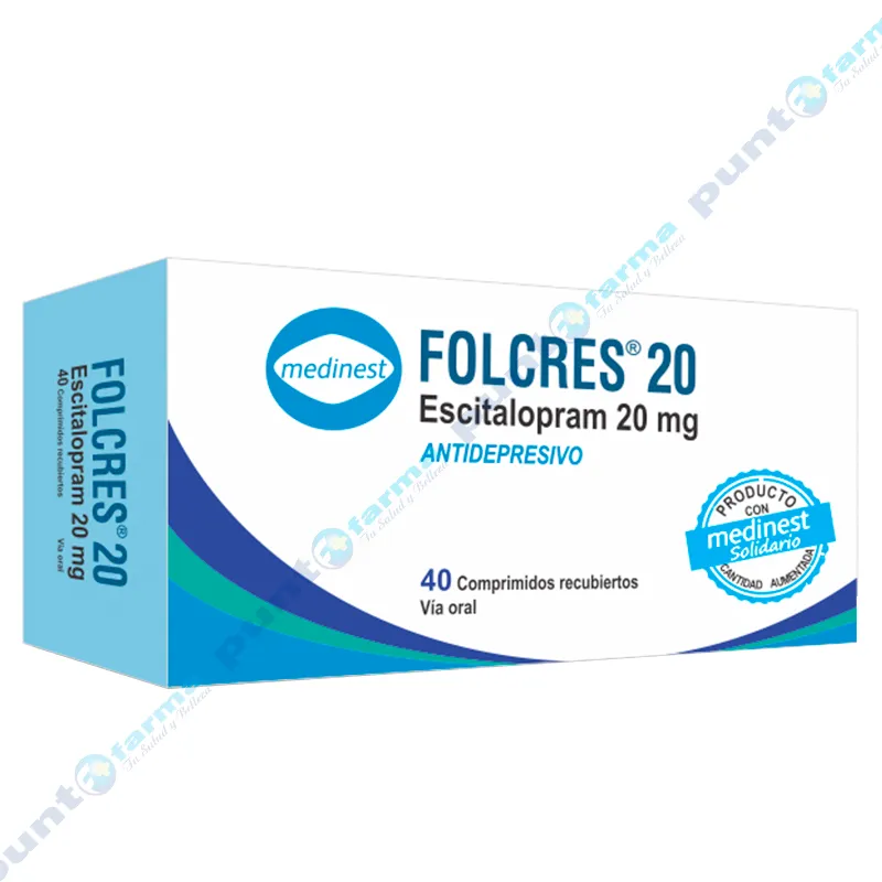 Folcres 20 Escitalopram 20 mg - Cont. 40 comprimidos recubiertos
