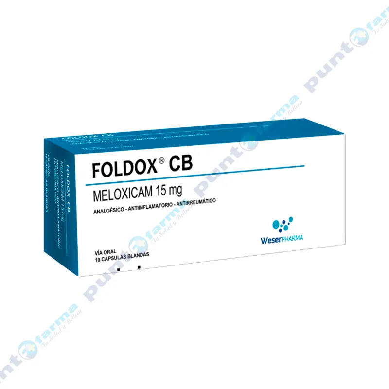 Foldox CB Meloxicam 15 mg - Caja de 10 cápsulas blandas