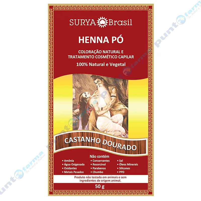 Henna Polvo Castaño Dorado Surya - 50g