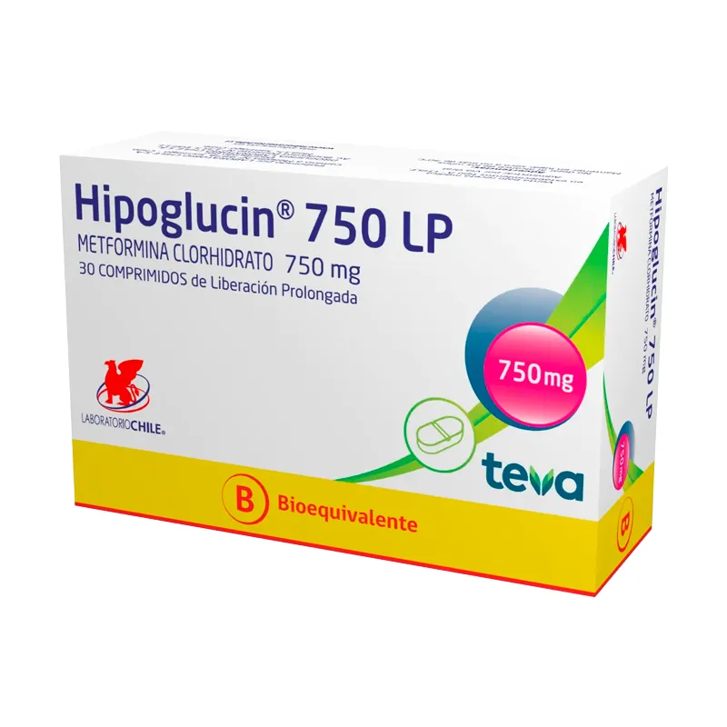 Hipoglucin 750 LP Metformina Clorhidrato 750 mg - Cont. 30 Comprimidos