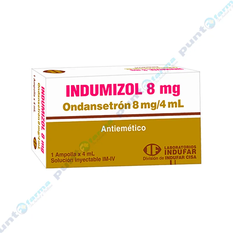 Indumizol 8 mg Ondansetrón 8 mg  - Cont. 1 Inyectable de 4 mL