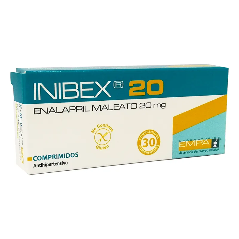 Inibex Enalapril 20 mg - Caja de 30 Comprimidos