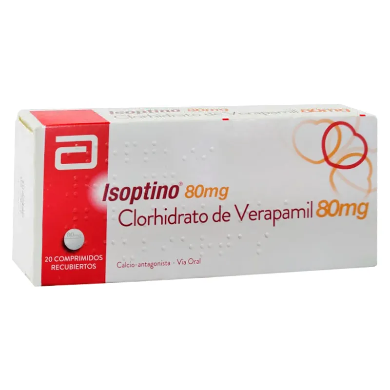 Isoptino 80mg Clorhidrato de Verapamil - Caja de 20 Comprimidos recubiertos