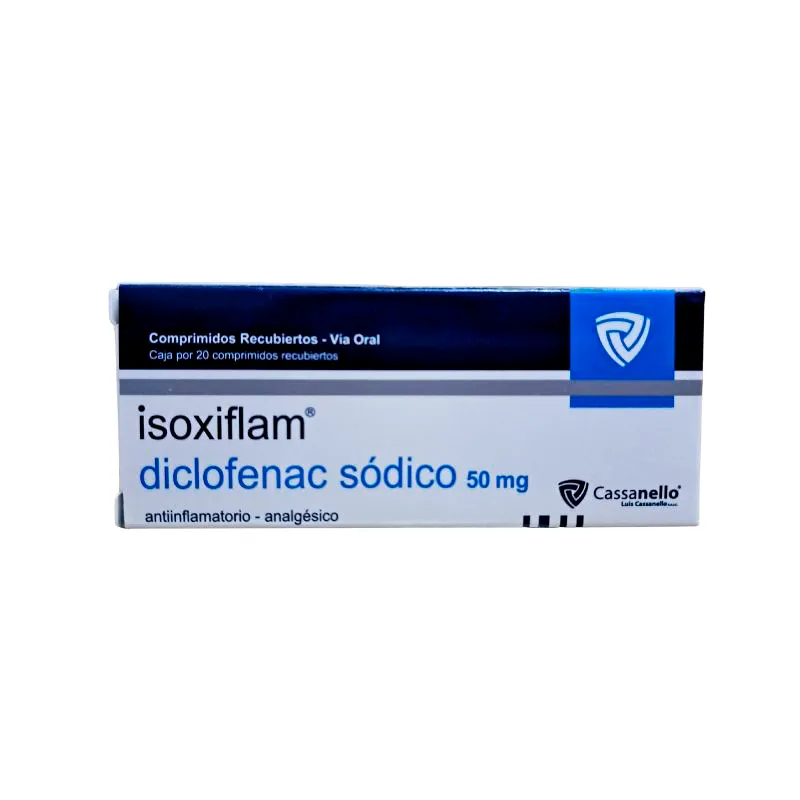 Isoxiflam Diclofenac Sodicó  50 mg - Cont. 20 Comprimidos Recubiertos.