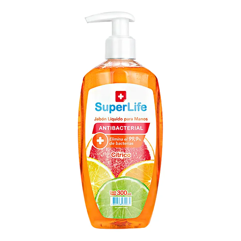 Jabón Líquido Antibacterial Cítrico Superlife - 300 mL