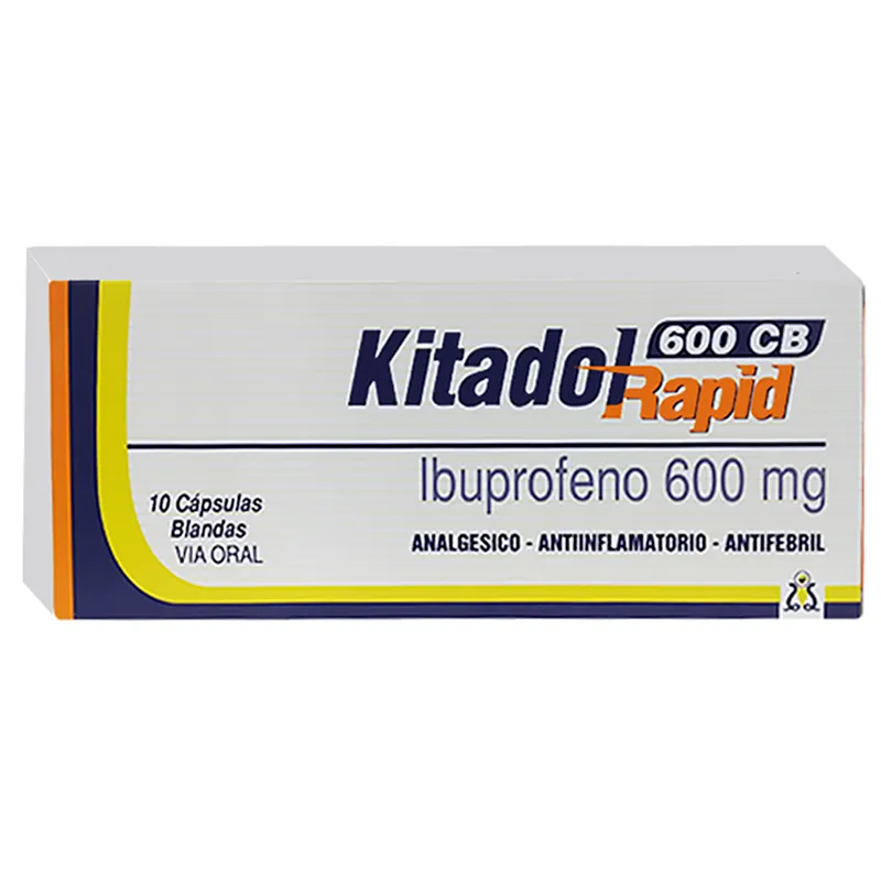 Kitadol 600 CB Rapid Ibuprofeno 600 mg - Caja de 10 Cápsulas Blandas