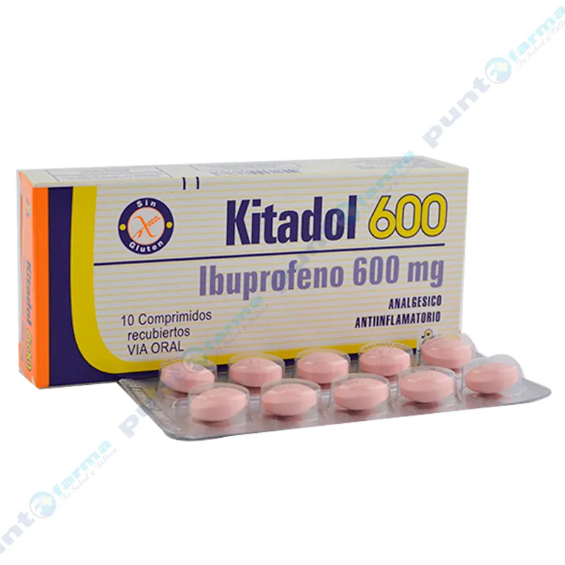 Kitadol 600 Ibuprofeno 600mg - Caja de 10 comprimidos recubiertos