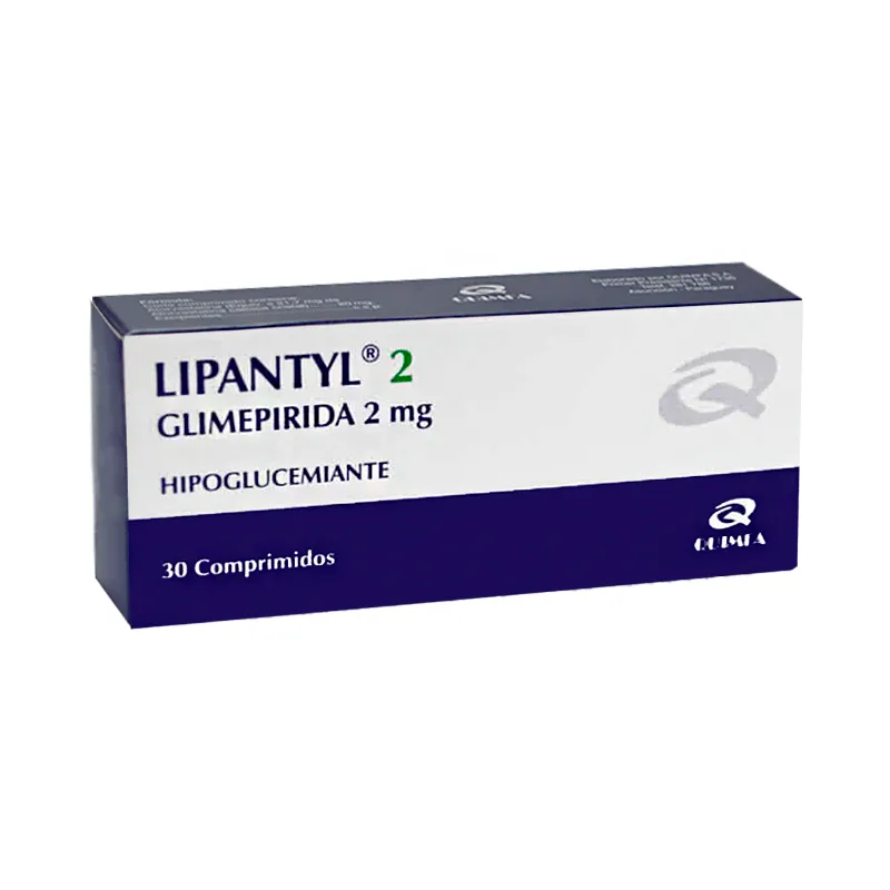 Lipantyl 2 Glimepirida 2 mg - Caja de 30 Comprimidos