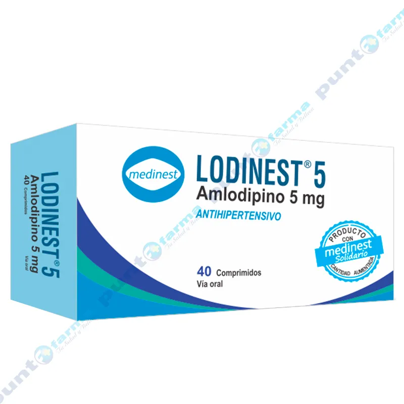 Lodinest 5 Amlodipino 5 mg - Cont. 40 Comprimidos