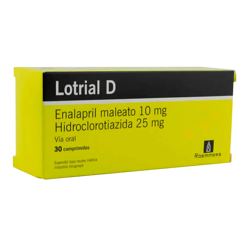 Lotrial D Enalapril maleato 10 mg - Caja de 30 comprimidos