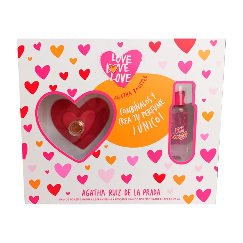 Love Agatha Ruiz de la Prada toilette Natural spray 80 mL + Booster Eau de toilette Natural spray 25 mL