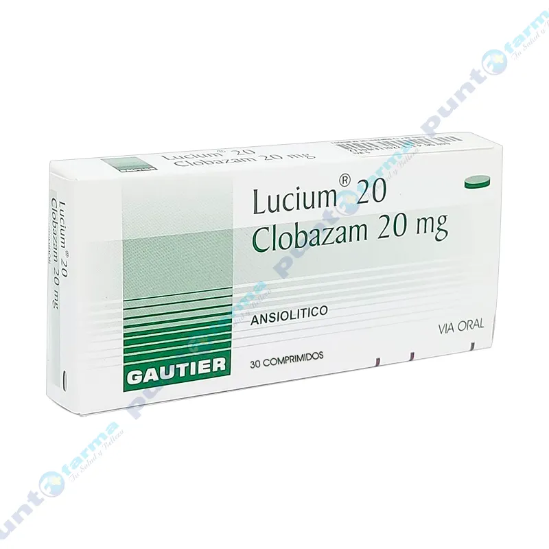 Lucium 20 mg Clobazam 20 mg - Caja de 30 comprimidos