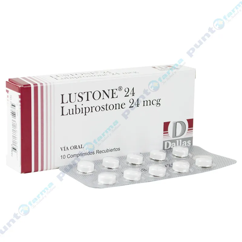 Lustone 24 Lubiprostone 24 mcg - Cont. 10 comprimidos recubiertos