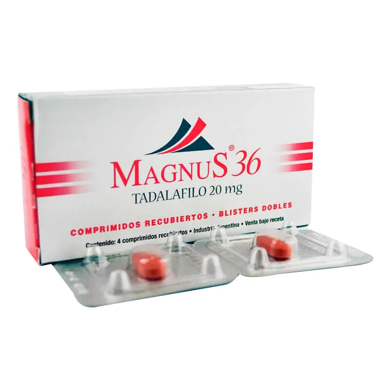 Magnus 36 Tadalafilo 20 mg - Caja con 4 comprimidos recubiertos