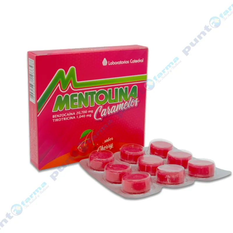 Mentolina Caramelos sabor Cherry - Caja de 9 Caramelos