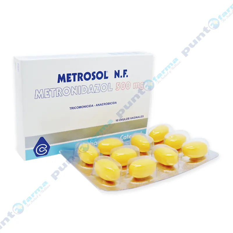 Metrosol NF Metronidazol 500 mg - Caja de 10 ovulos vaginales