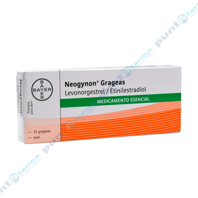 Neogynon Grageas Levonorgestrel 0,25 mg - Caja en 21 Grageas