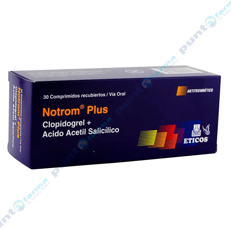 Notrom Plus Clopidogrel - Caja de 30 Comprimidos