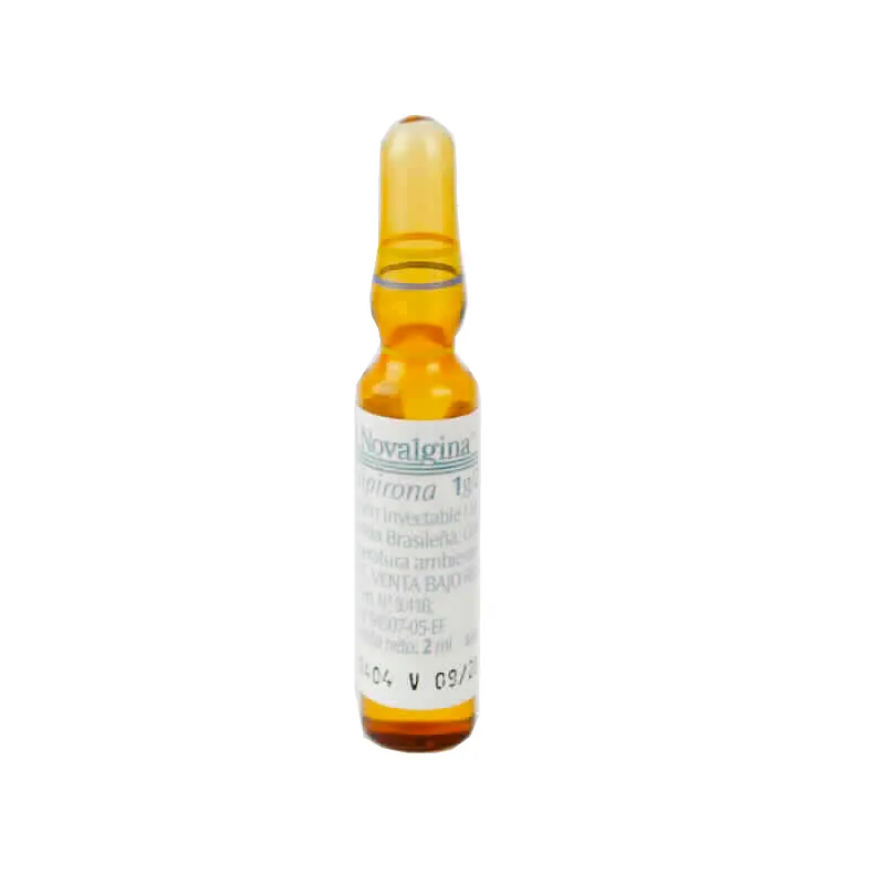 Novalgina Dipirona 1g/2ml - Solución inyectable Vía I.V o I.M - Ampolla de 2 ml.