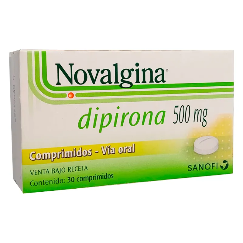 Novalgina Dipirona 500 mg - Caja de 30 Comprimidos.