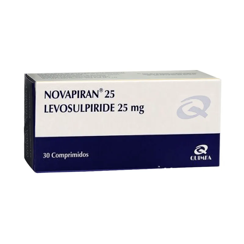 Novapiran 25 Levosulpiride 25 mg - Caja de 30 comprimidos