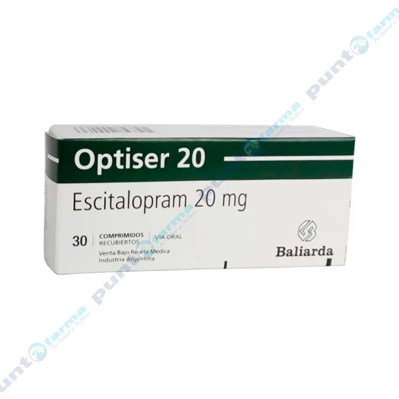 Optiser 20 Escitalopram 20 mg - Cont. 30 Comprimidos.