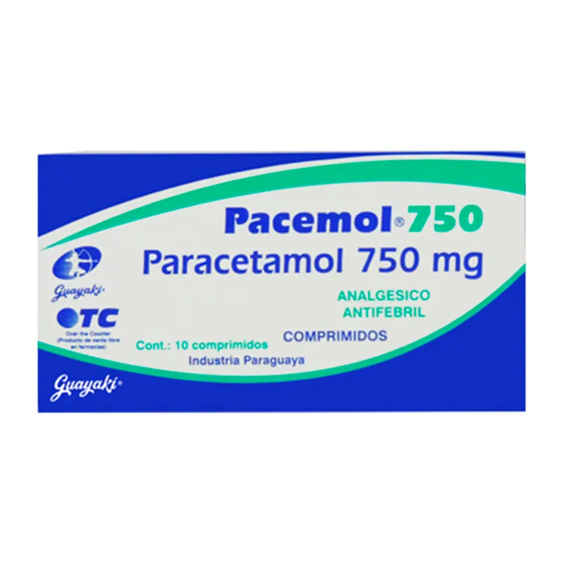 Pacemol 750 Paracetamol 750 mg - Cont. 10 comprimidos