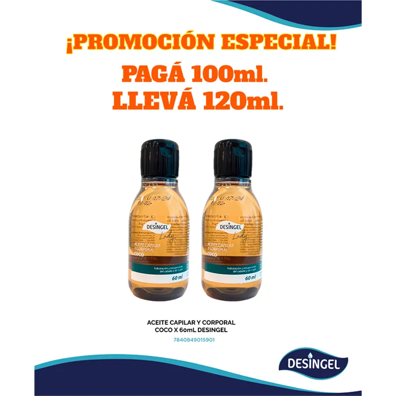 Pack Aceite de Coco Capilar y Corporal Desingel - 60mL