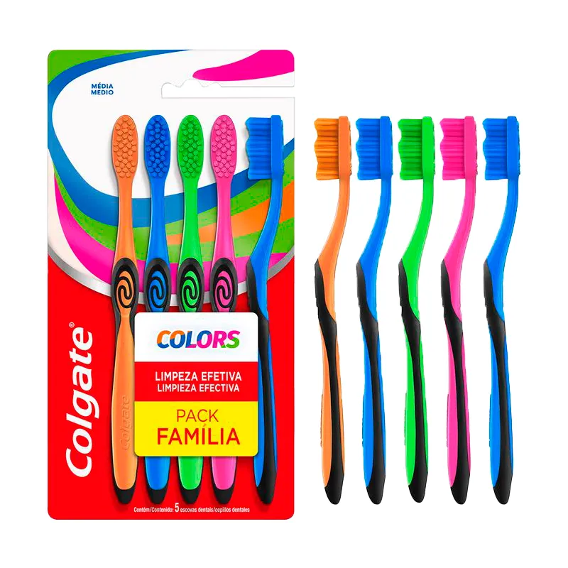 Pack Familiar de Cepillos Colgate Colors - Cont. 5 unidades