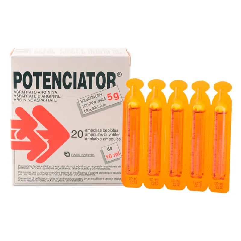 Potenciator Aspartato Arginina - Caja de 20 ampollas bebibles 10mL