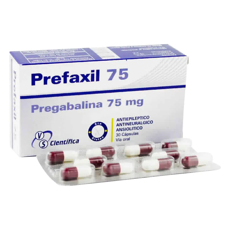 Prefaxil 75 pregabalina 75mg - Caja de 30 cápsulas